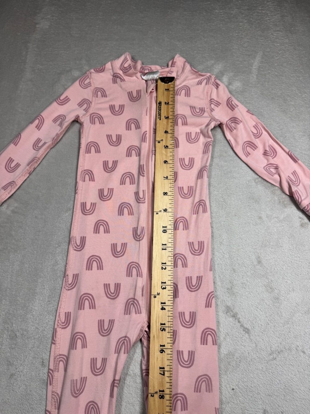 Hanna Andersson Layette Tencel Print Sleeper Blush Pink Rainbow Footie 12-18 M - Picture 8 of 16
